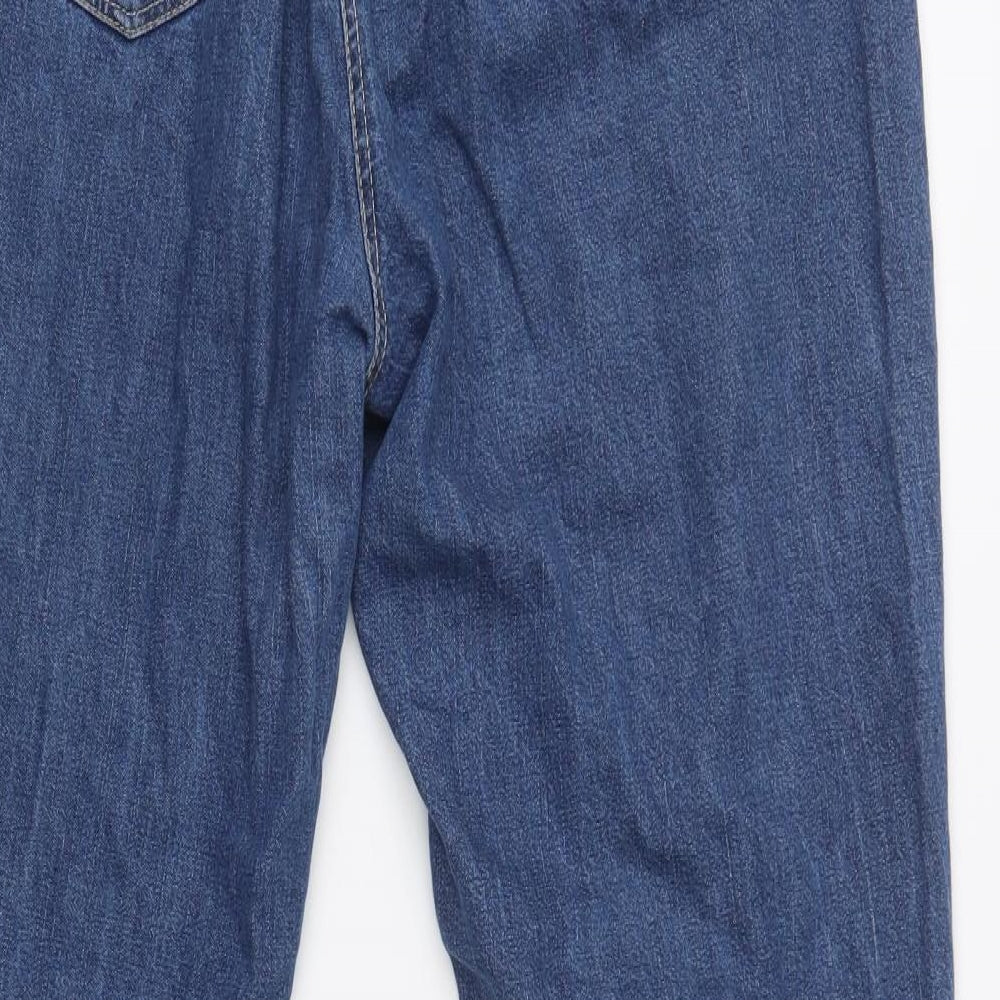 Preworn Womens Blue  Cotton Straight Jeans Size L L30 in Regular Button
