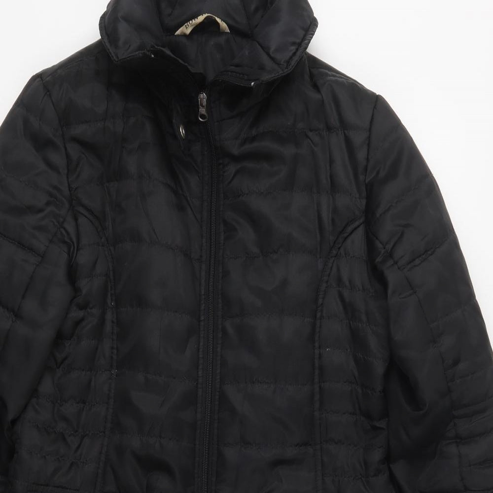 Bow Belle Womens Black   Quilted Coat Size 12  Zip