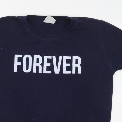Forever Original Mens Blue  Cotton  T-Shirt Size M Crew Neck