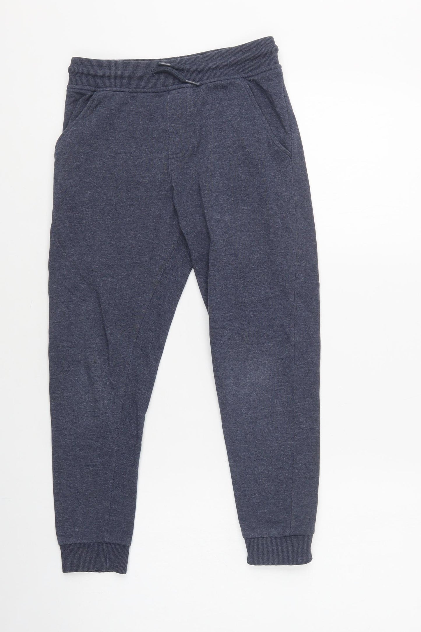 George Boys Blue  Cotton Jogger Trousers Size 9 Years  Regular Drawstring