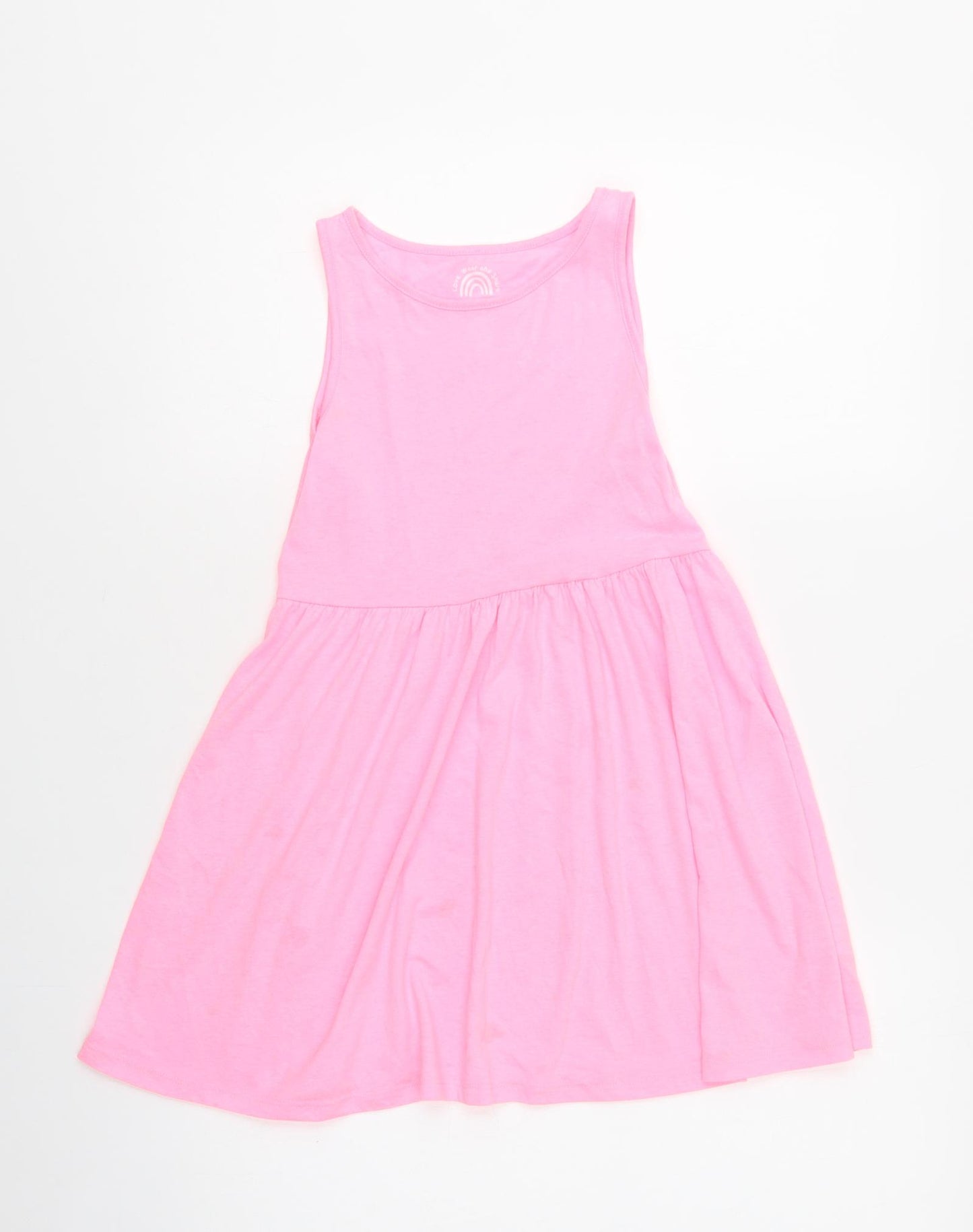 F&F Girls Pink  Polyester Tank Dress  Size 9-10 Years  Crew Neck
