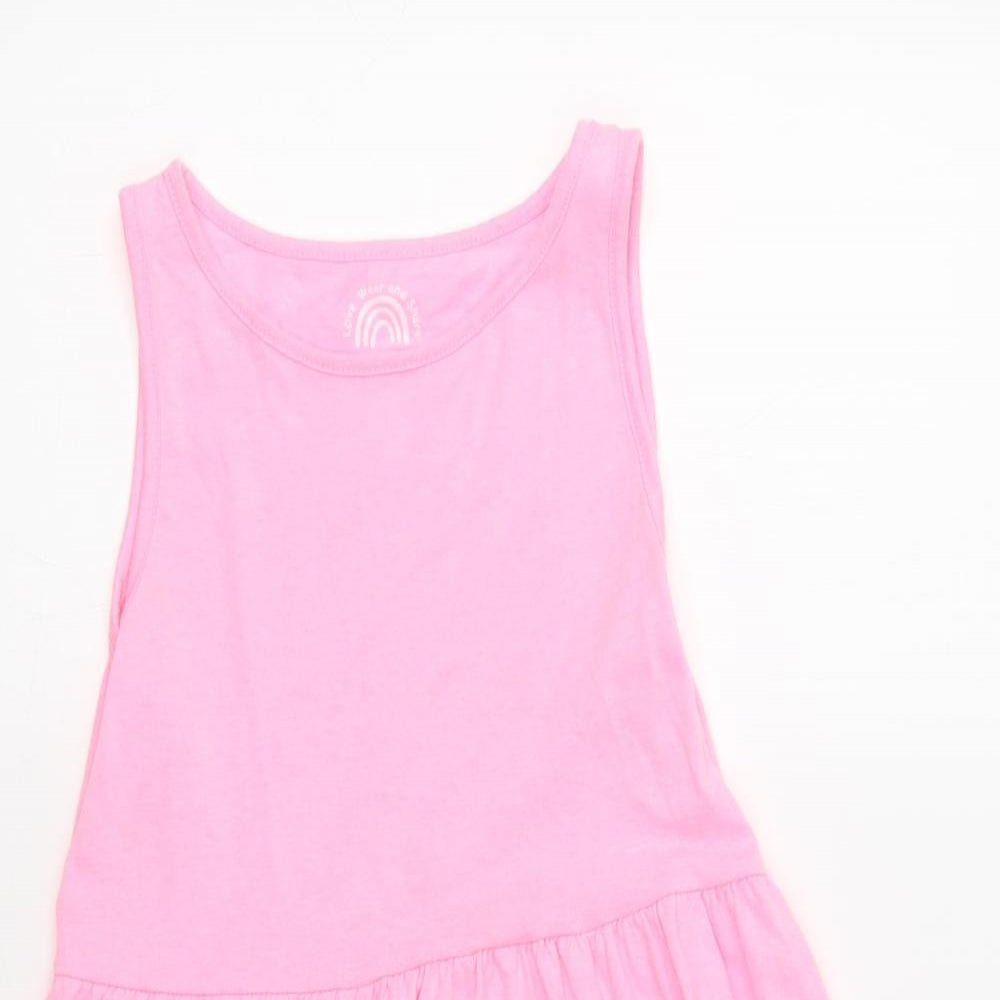 F&F Girls Pink  Polyester Tank Dress  Size 9-10 Years  Crew Neck