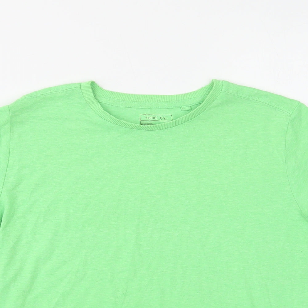 NEXT Boys Green  Cotton Basic T-Shirt Size 10 Years Crew Neck