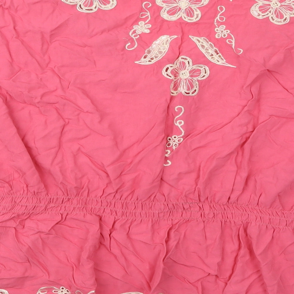 Miss Selfridge Womens Pink  Viscose Basic Blouse Size 16 V-Neck