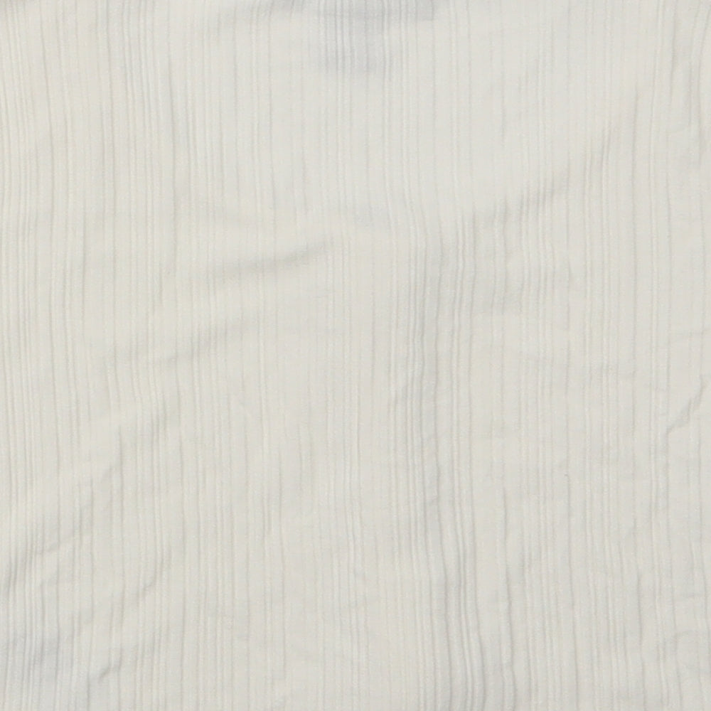 New Look Girls Ivory  Viscose Cropped Blouse Size 12-13 Years Round Neck Zip