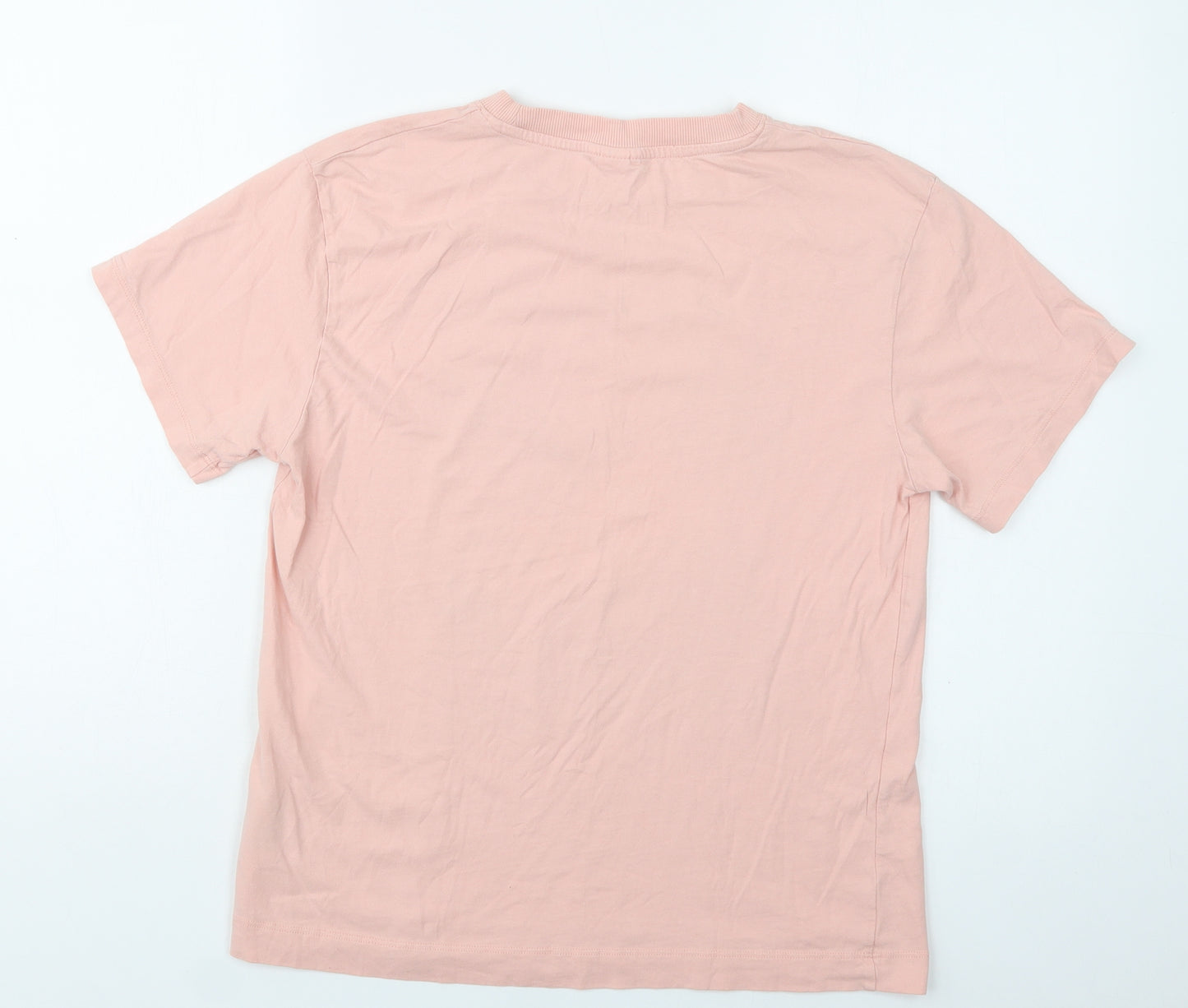 H&M Womens Pink  Cotton Camisole T-Shirt Size S Crew Neck