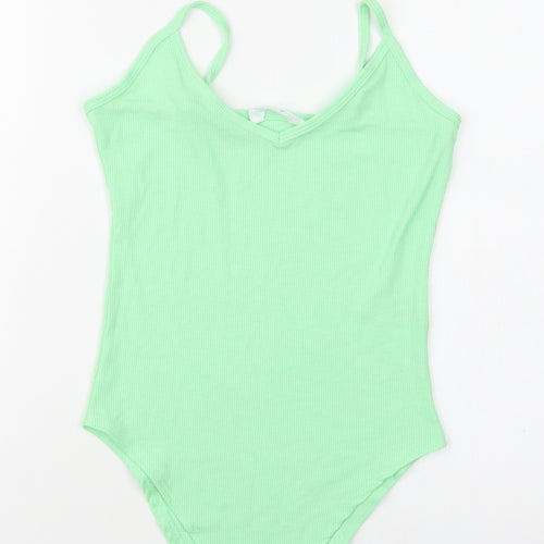 Primark Womens Green  Polyester Bodysuit One-Piece Size 6  Snap