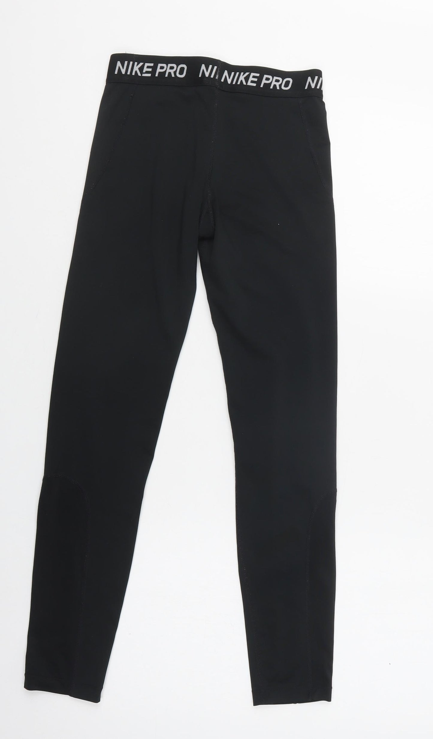 Nike Womens Black  Polyester Compression Leggings Size L L28 in Regular