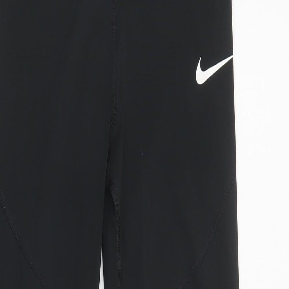 Nike Womens Black  Polyester Compression Leggings Size L L28 in Regular