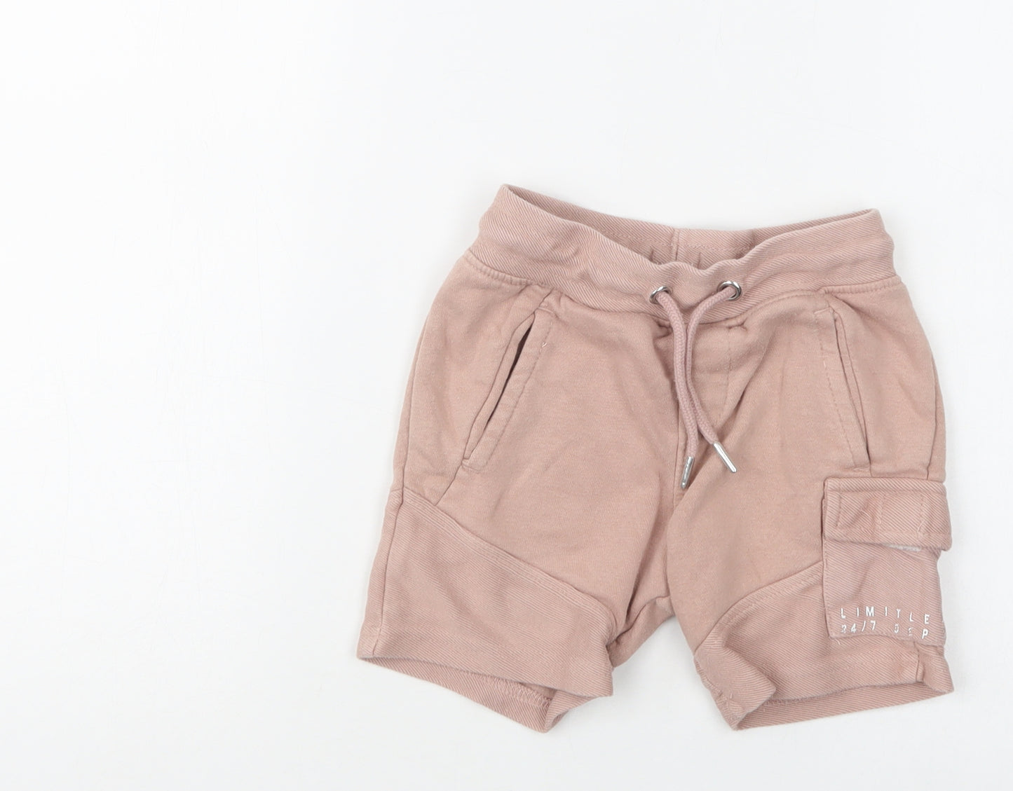 George Girls Pink  Cotton Cargo Shorts Size 5-6 Years  Regular Drawstring
