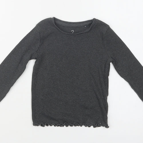 NEXT Girls Grey  Cotton Basic Blouse Size 2 Years Crew Neck