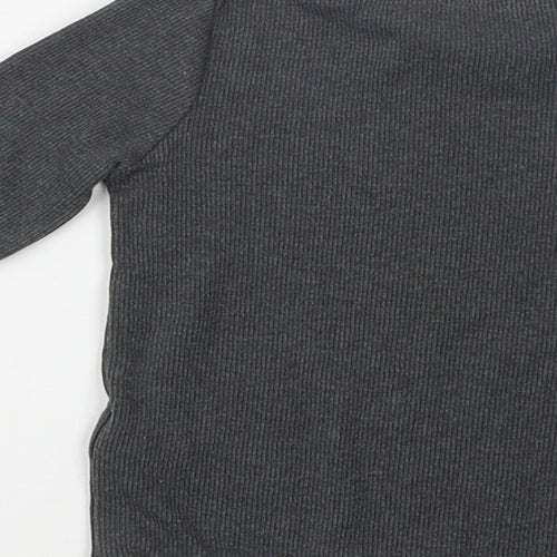 NEXT Girls Grey  Cotton Basic Blouse Size 2 Years Crew Neck