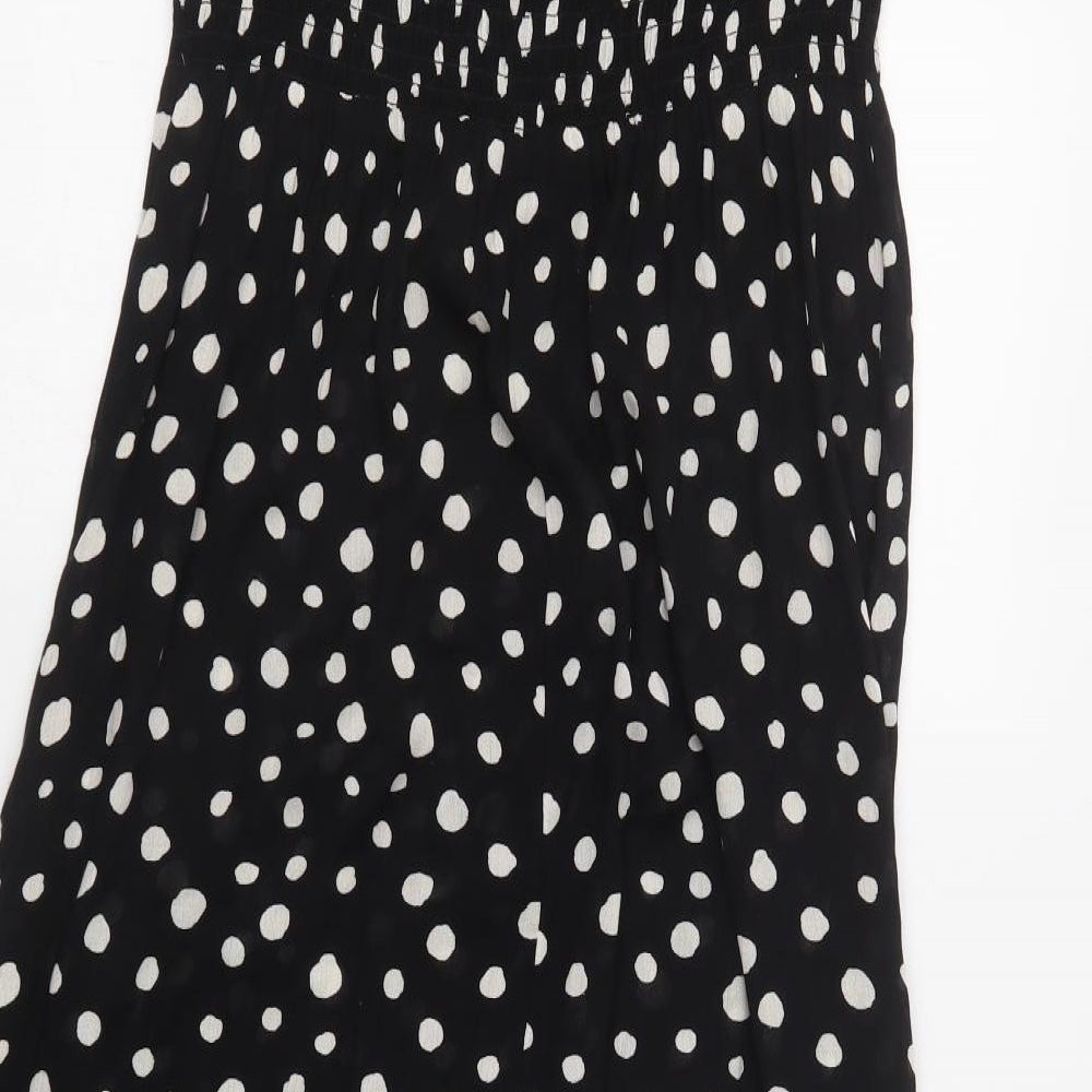 George Womens Black Polka Dot Viscose A-Line  Size M  Off the Shoulder