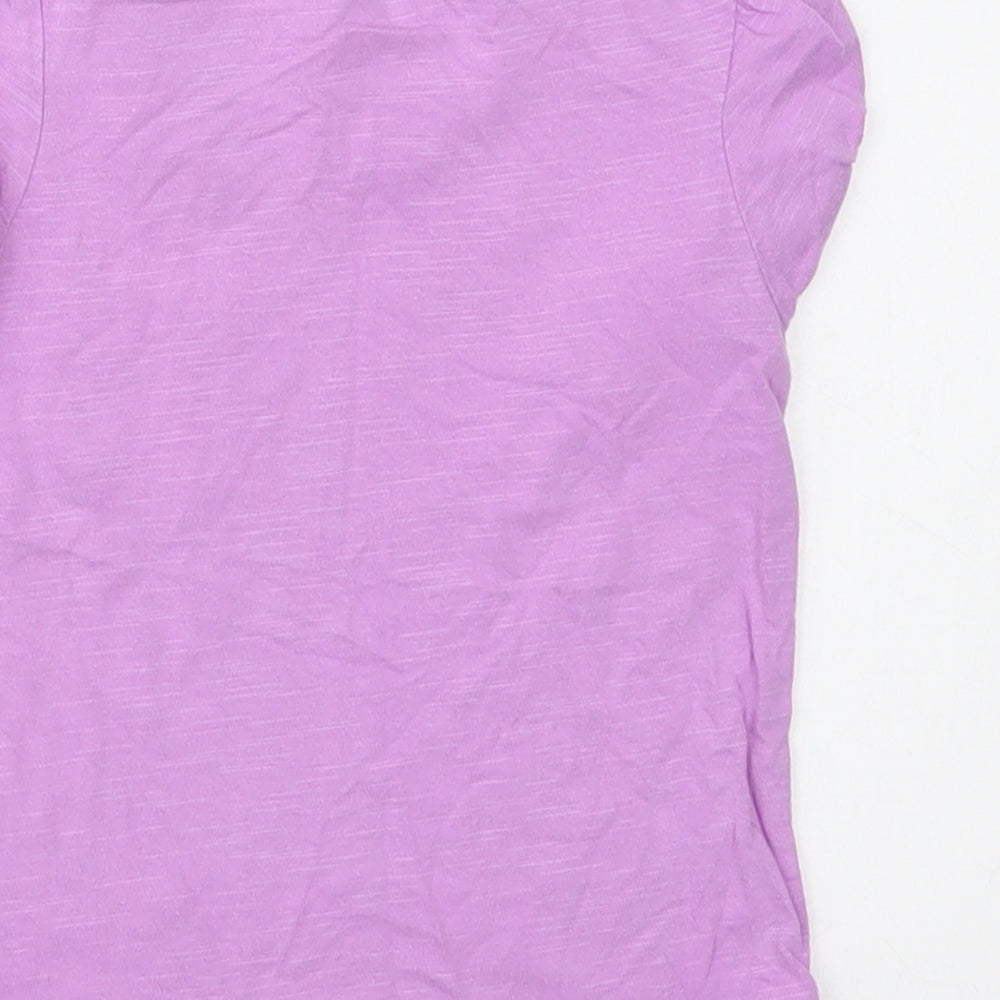 George Girls Purple  Cotton Basic T-Shirt Size 2 Years Crew Neck