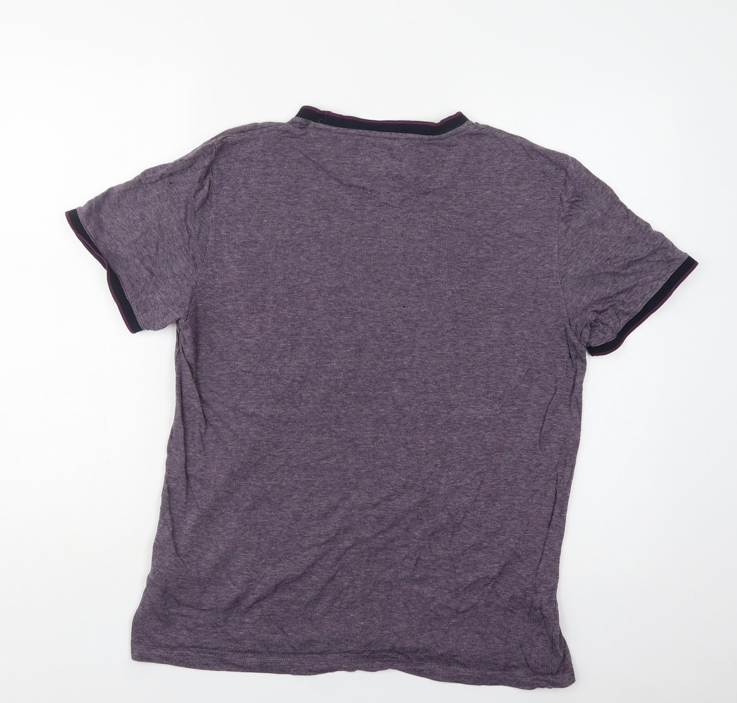 Ted Baker Mens Purple  Cotton  T-Shirt Size M Crew Neck