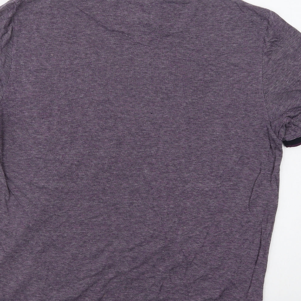 Ted Baker Mens Purple  Cotton  T-Shirt Size M Crew Neck