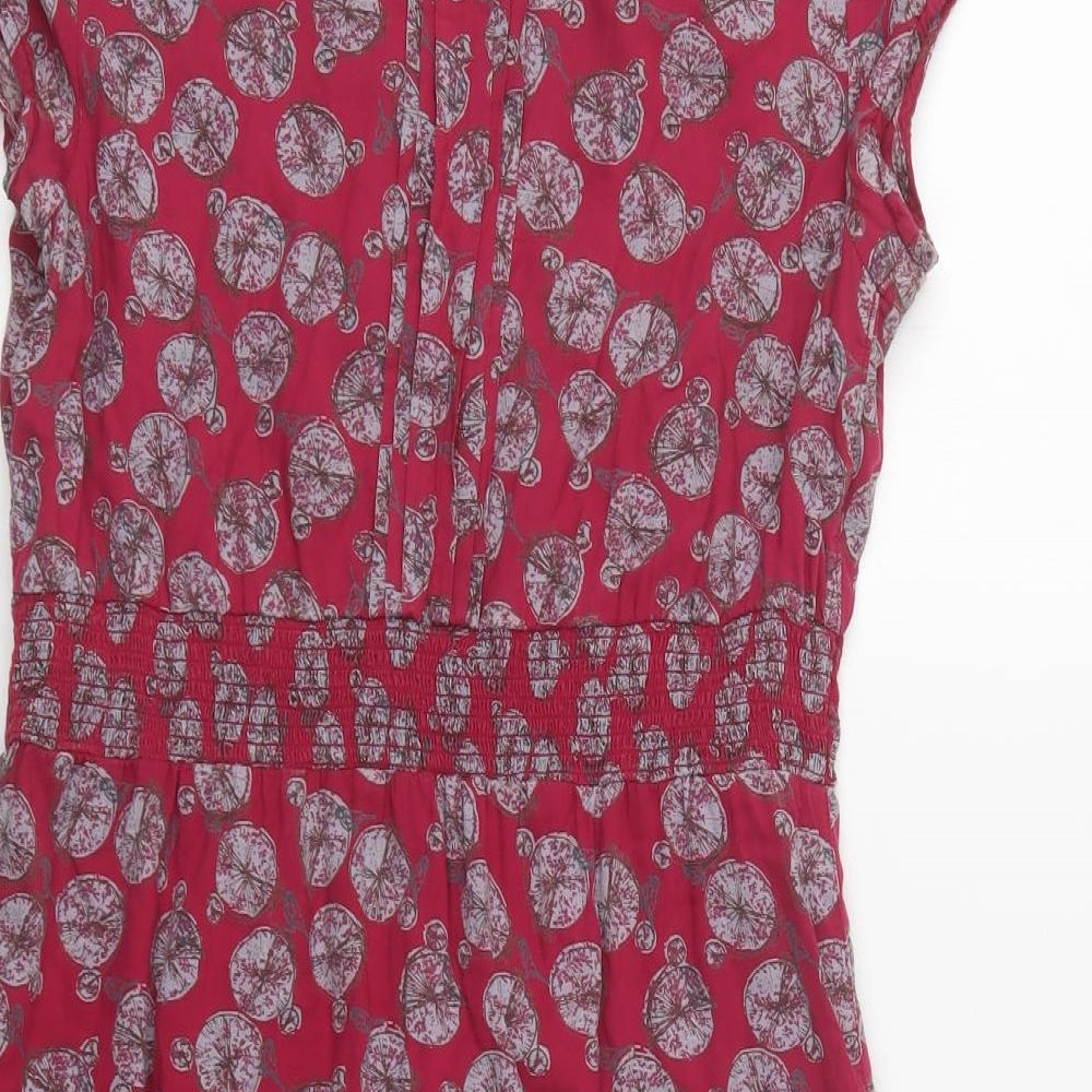 White Stuff Womens Purple Geometric  A-Line  Size 12  V-Neck