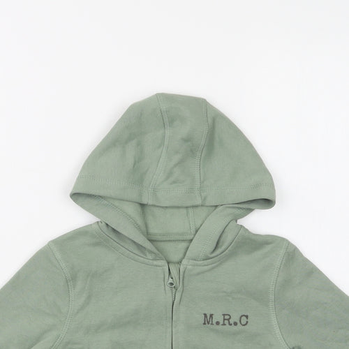 George Girls Green  Cotton Full Zip Hoodie Size 2 Years  Zip