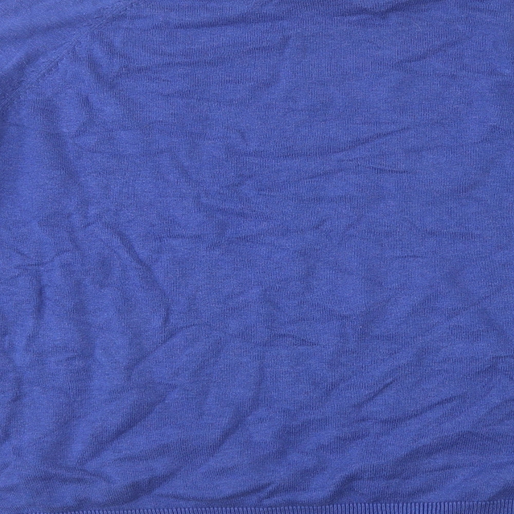 Holmes & Co. Mens Blue Crew Neck  Cotton Pullover Jumper Size XL