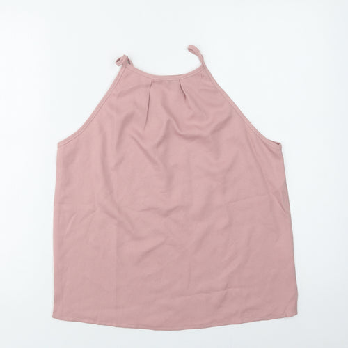 SheIn Womens Pink  Polyester Basic Tank Size M High Neck