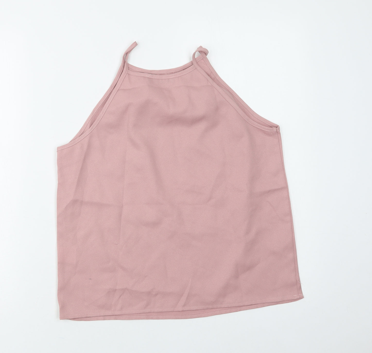 SheIn Womens Pink  Polyester Basic Tank Size M High Neck