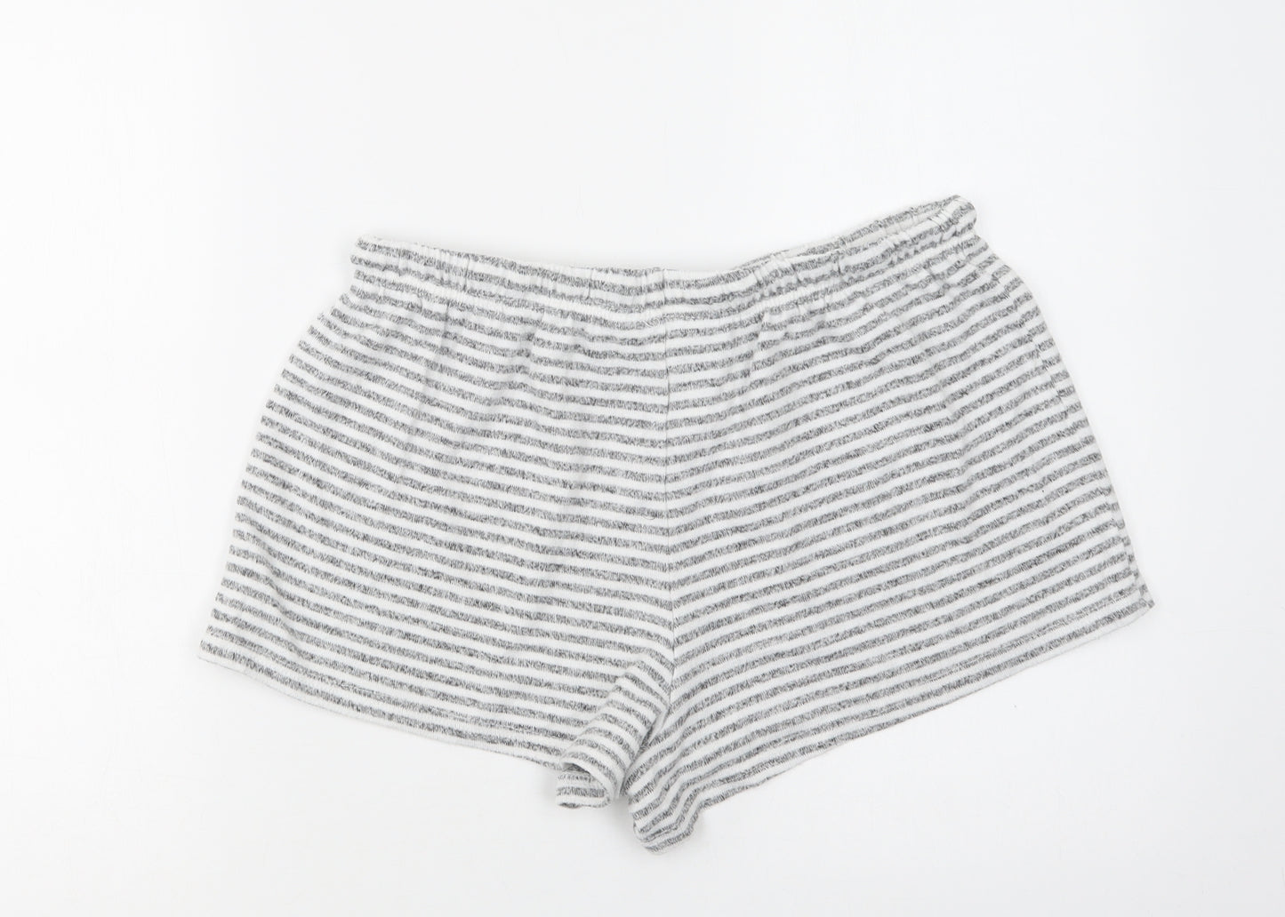 Primark Womens Grey Striped Polyester  Sleep Shorts Size S  Drawstring