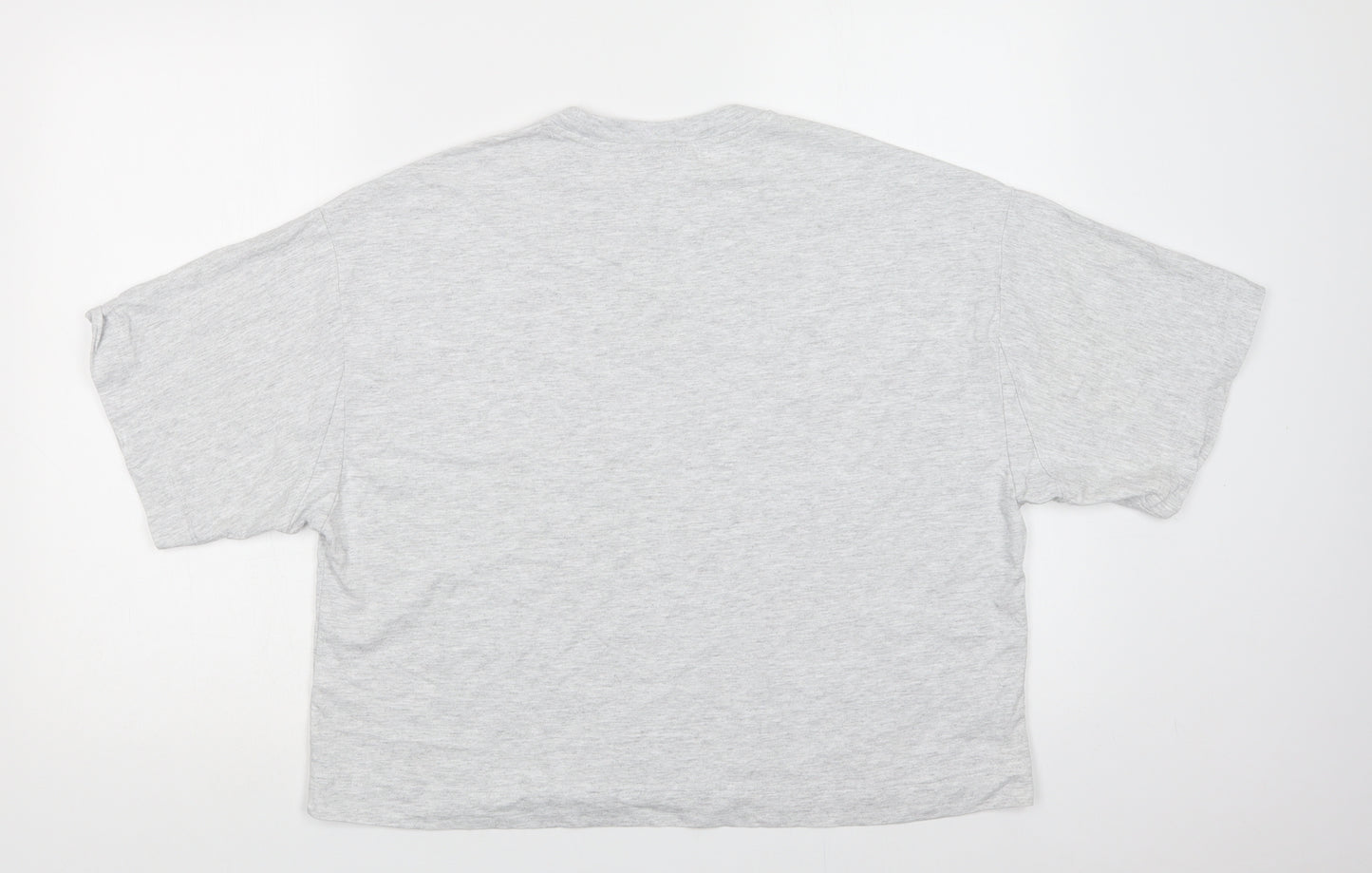 Topshop Womens Grey  Cotton Basic T-Shirt Size M Crew Neck