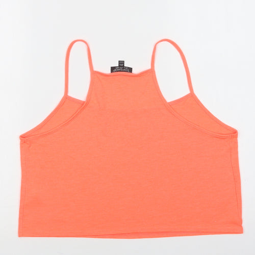 Topshop Womens Orange  Polyester Cropped Tank Size 14 Round Neck