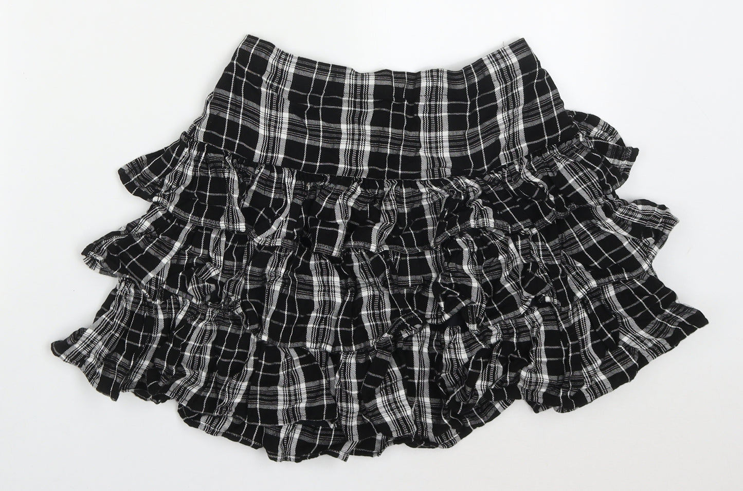 F&F Girls Grey Check Viscose Skater Skirt Size 11-12 Years  Regular