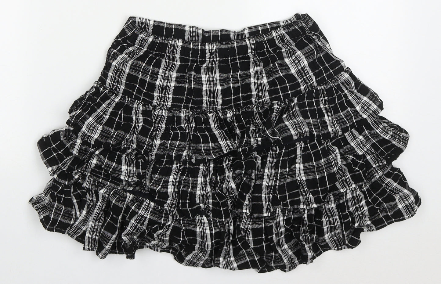 F&F Girls Grey Check Viscose Skater Skirt Size 11-12 Years  Regular
