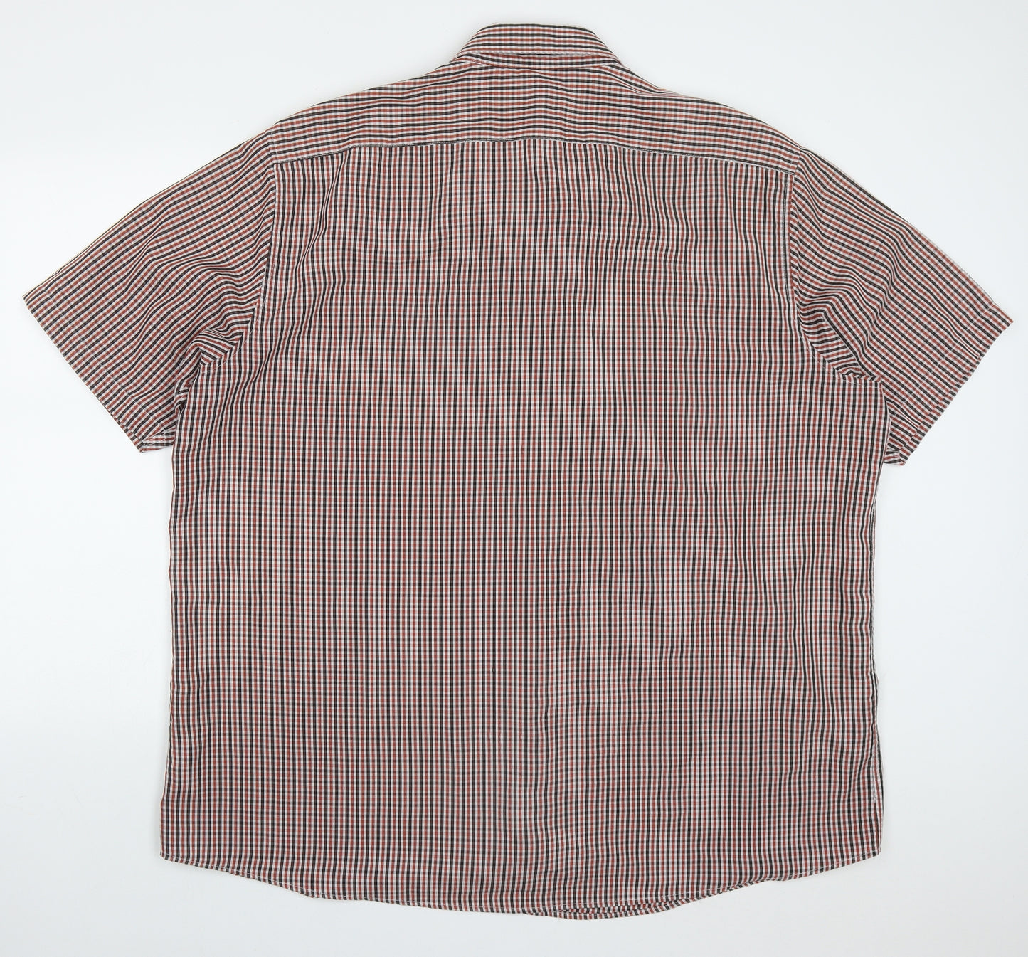 Atlantic Bay Mens Red Check Polyester  Button-Up Size 2XL Collared Button