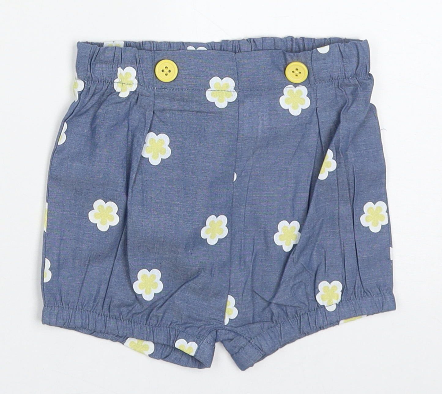 Jianco Baby Blue Floral Cotton Cropped Trousers Size 12-18 Months