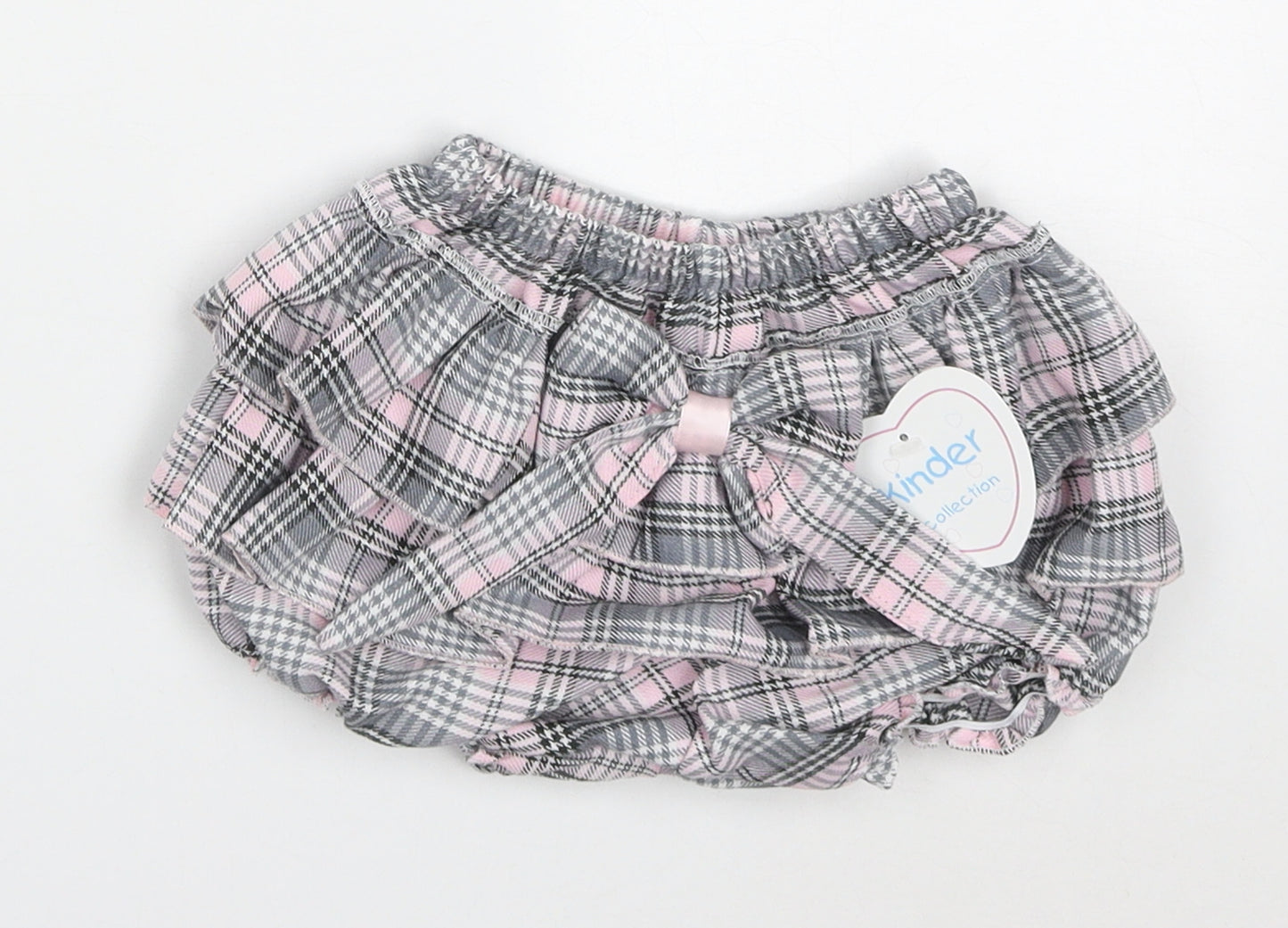 Kinder Girls Pink Check Polyester A-Line Skort Size 12-18 Months