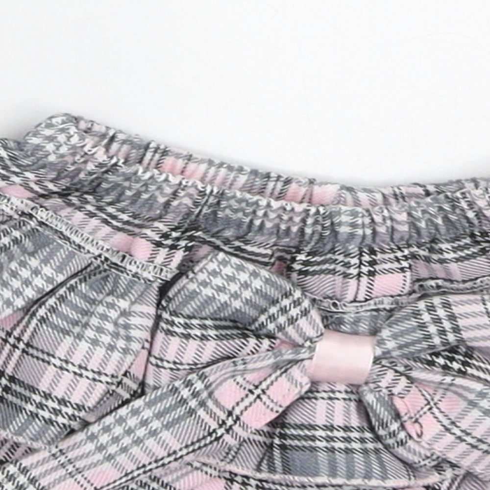 Kinder Girls Pink Check Polyester A-Line Skort Size 12-18 Months