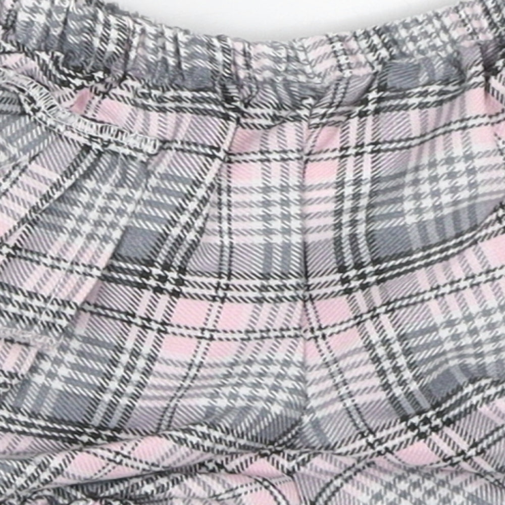 Kinder Girls Pink Check Polyester A-Line Skort Size 12-18 Months