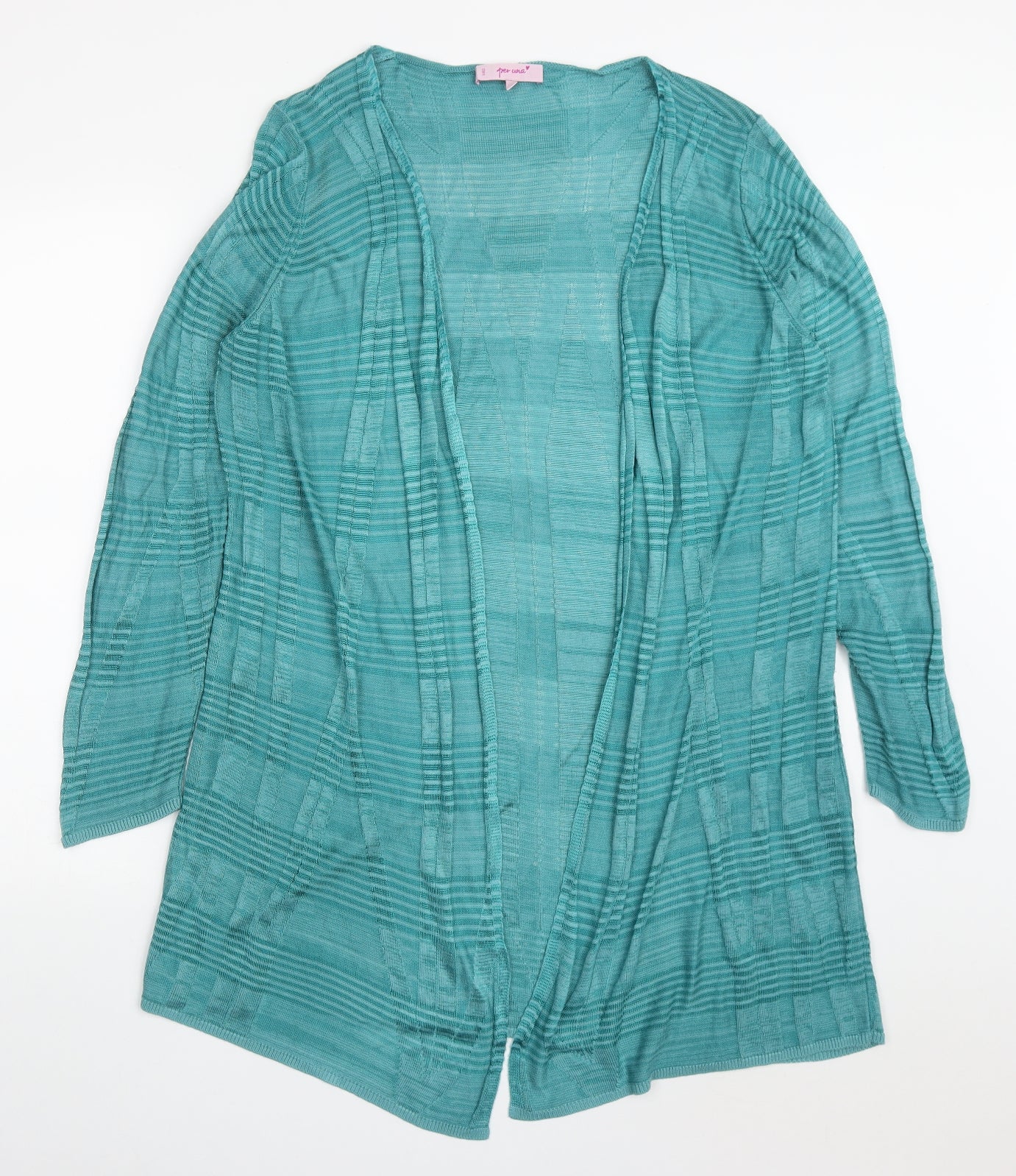 Per Una Womens Blue V-Neck Striped Viscose Cardigan Jumper Size 16