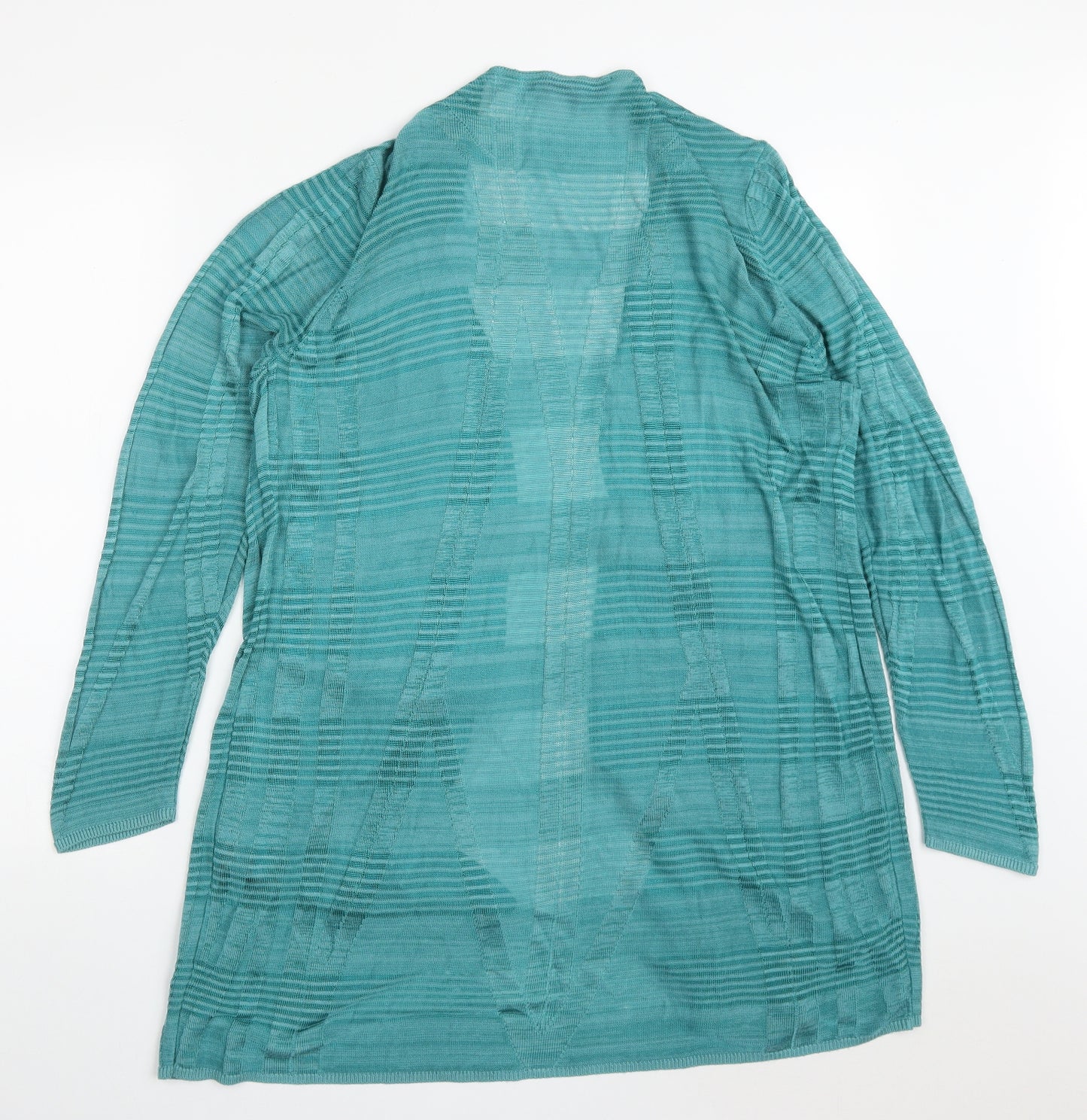 Per Una Womens Blue V-Neck Striped Viscose Cardigan Jumper Size 16