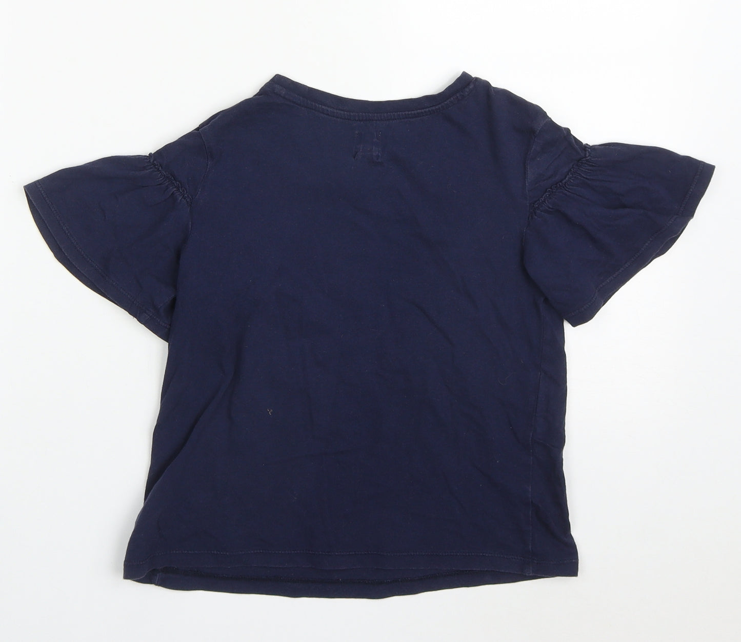 Gap Girls Blue  Cotton Basic T-Shirt Size 6-7 Years Crew Neck Pullover