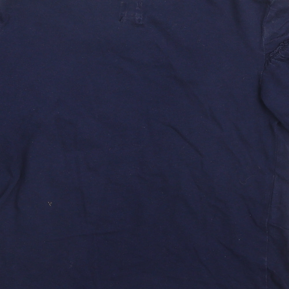 Gap Girls Blue  Cotton Basic T-Shirt Size 6-7 Years Crew Neck Pullover