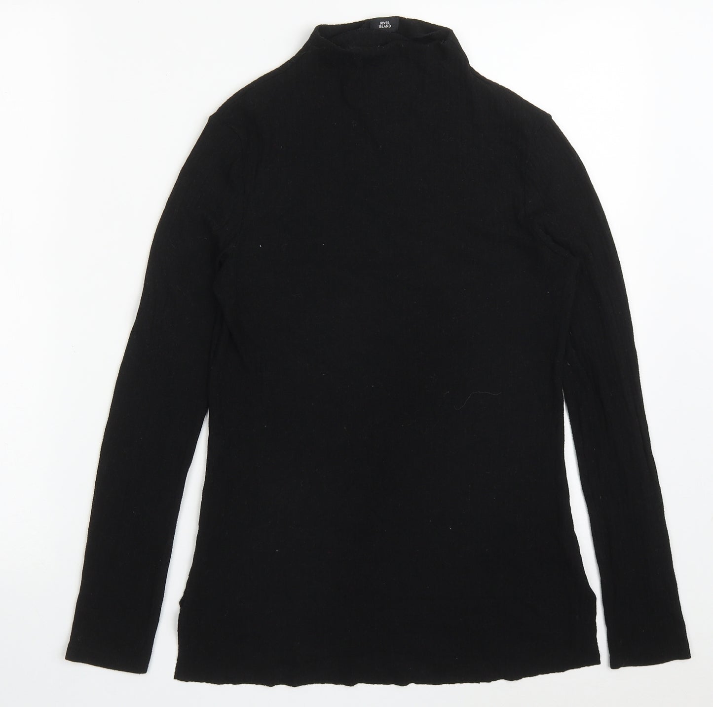 River Island Womens Black Round Neck  Viscose Pullover Jumper Size 10