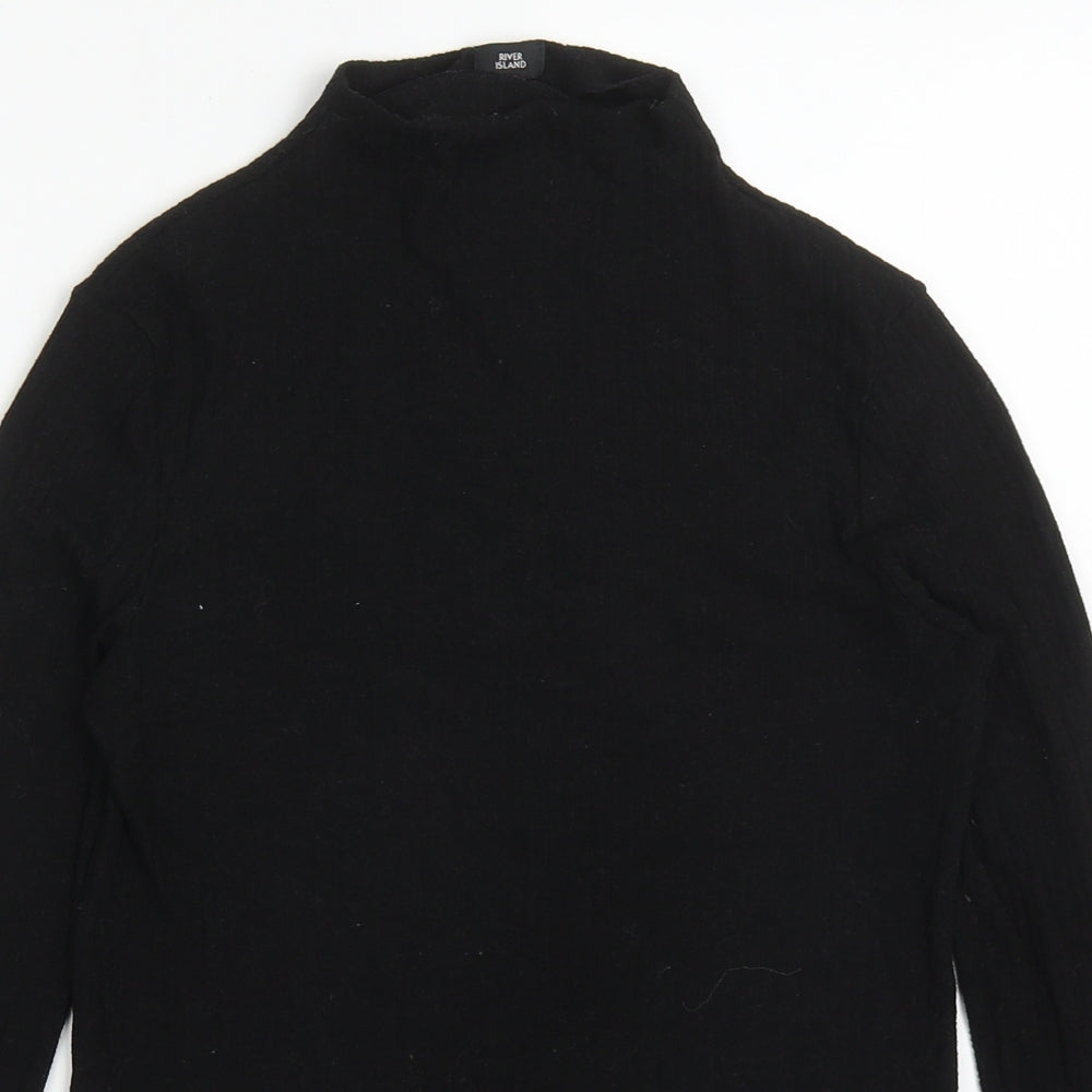 River Island Womens Black Round Neck  Viscose Pullover Jumper Size 10