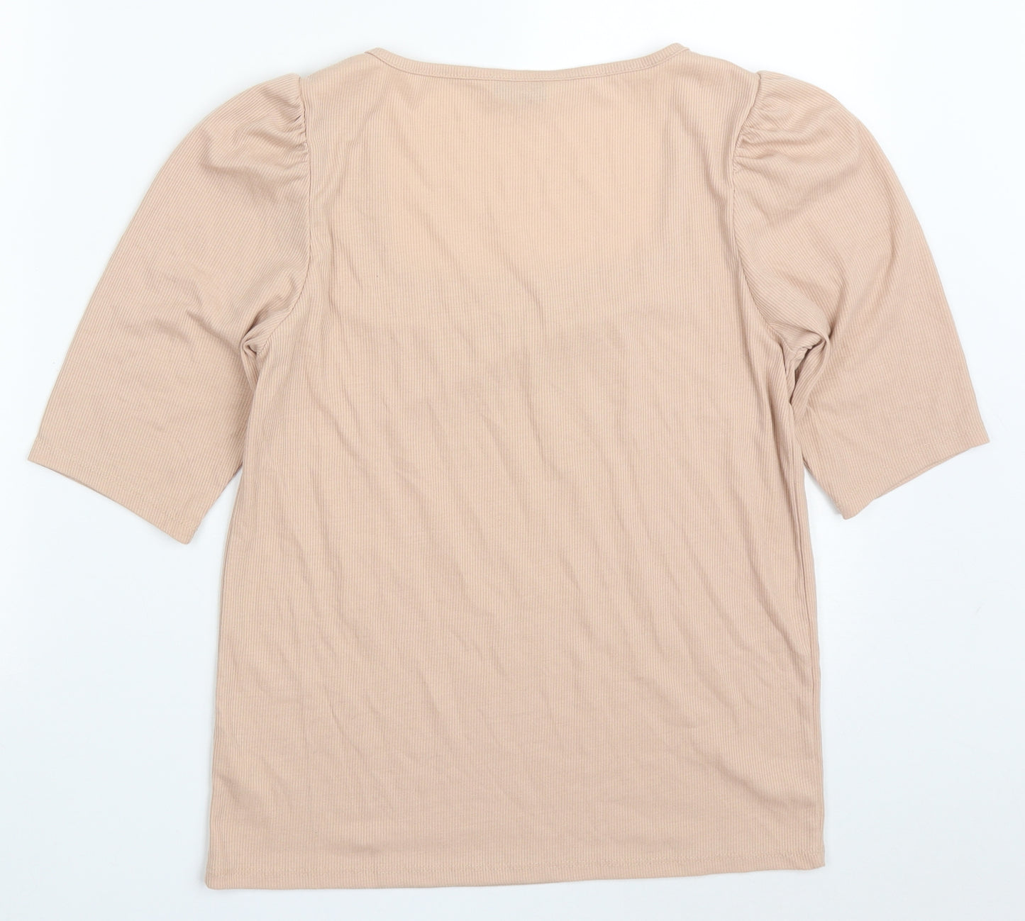 George Womens Beige  Polyester Basic T-Shirt Size 10 Square Neck