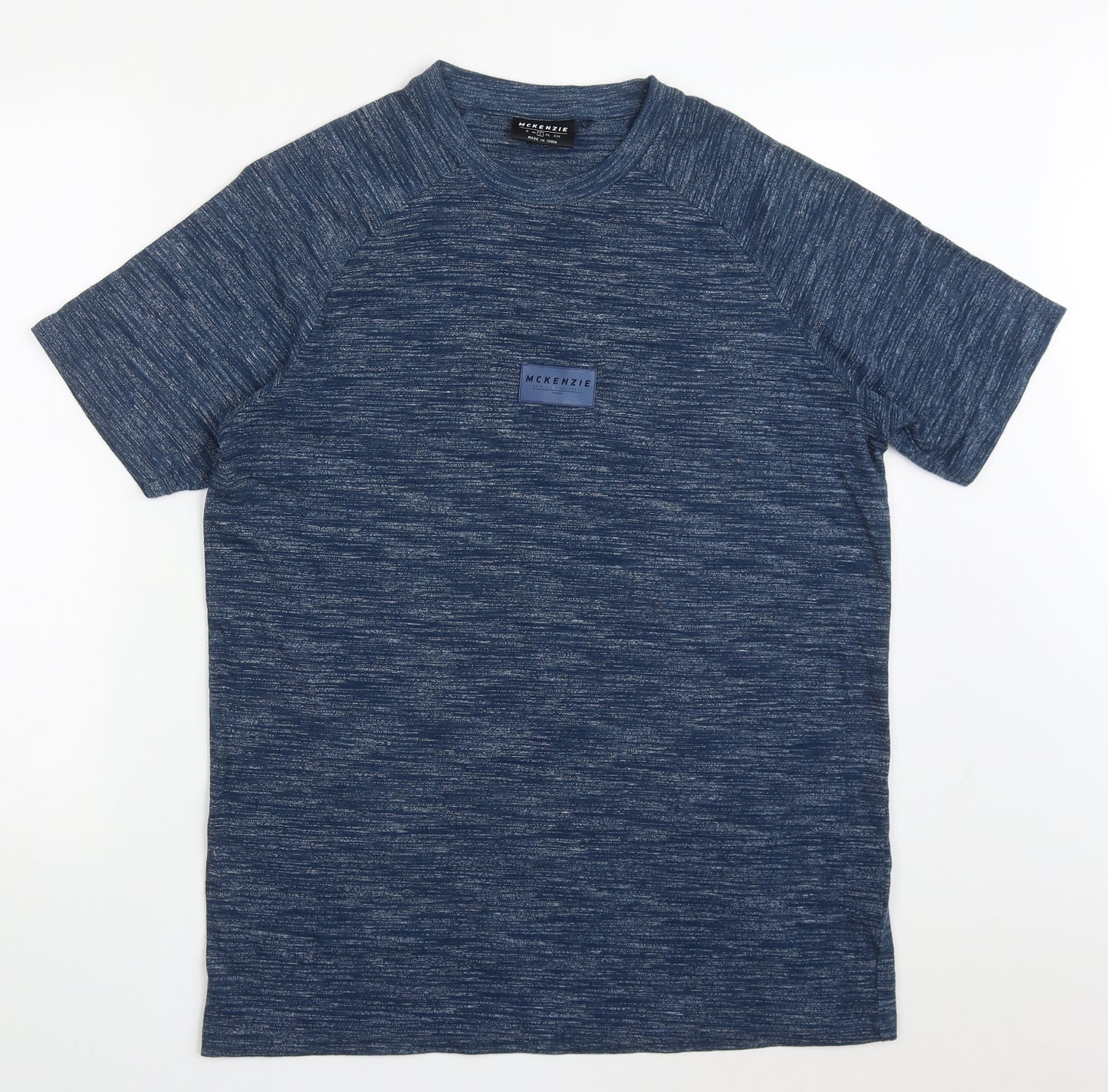 McKenzie Mens Blue  Cotton  T-Shirt Size L Crew Neck