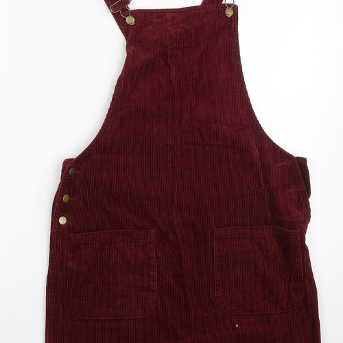 George Womens Red  Cotton Pencil Dress  Size 10  Square Neck Buckle
