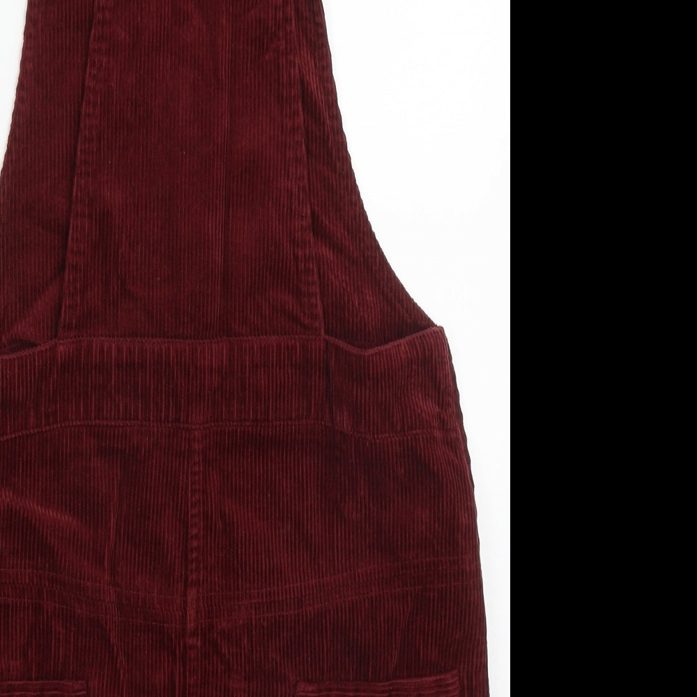 George Womens Red  Cotton Pencil Dress  Size 10  Square Neck Buckle