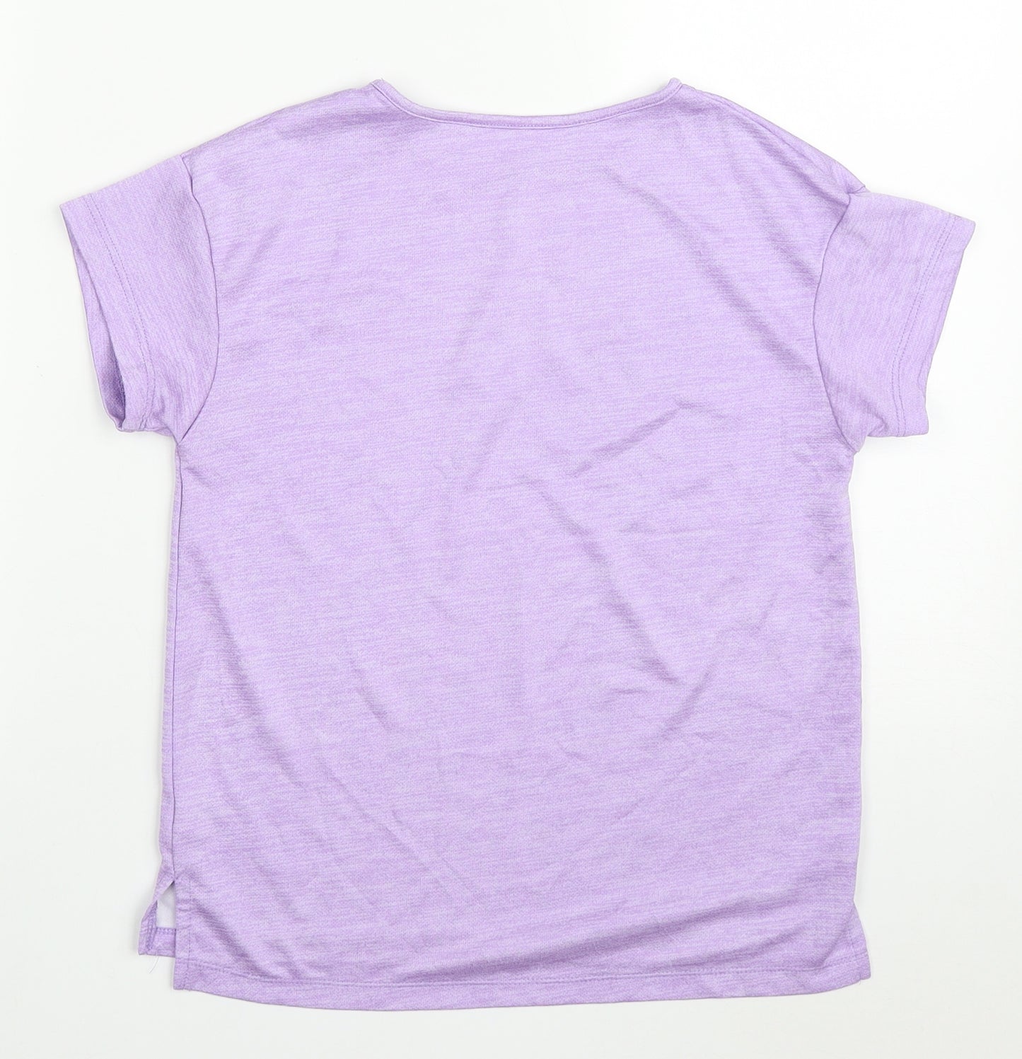 Dunnes Girls Purple  Polyester Basic T-Shirt Size 10-11 Years Crew Neck Pullover