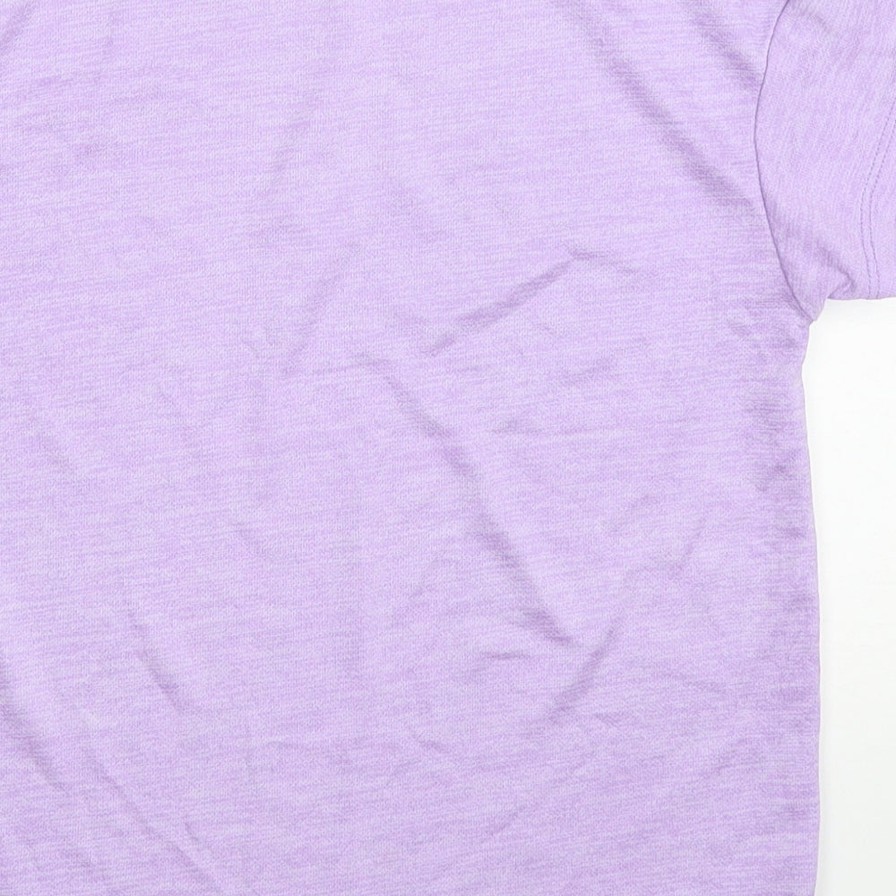 Dunnes Girls Purple  Polyester Basic T-Shirt Size 10-11 Years Crew Neck Pullover