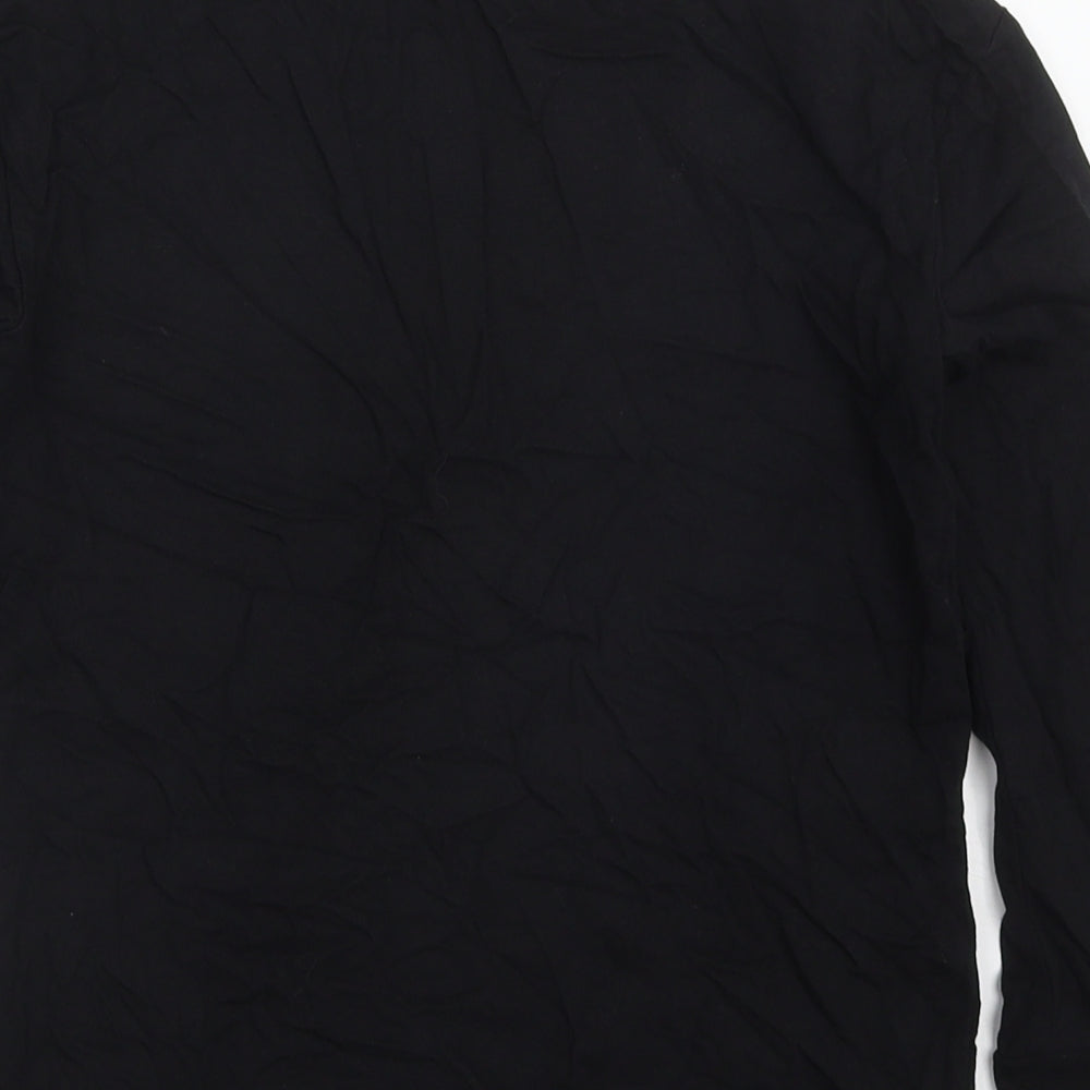 H&M Boys Black  Cotton Basic T-Shirt Size 8-9 Years Crew Neck Pullover - Awesome