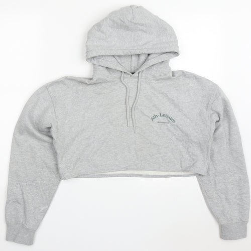 Boohoo Womens Grey  Cotton Pullover Hoodie Size S   - Ath-leisure