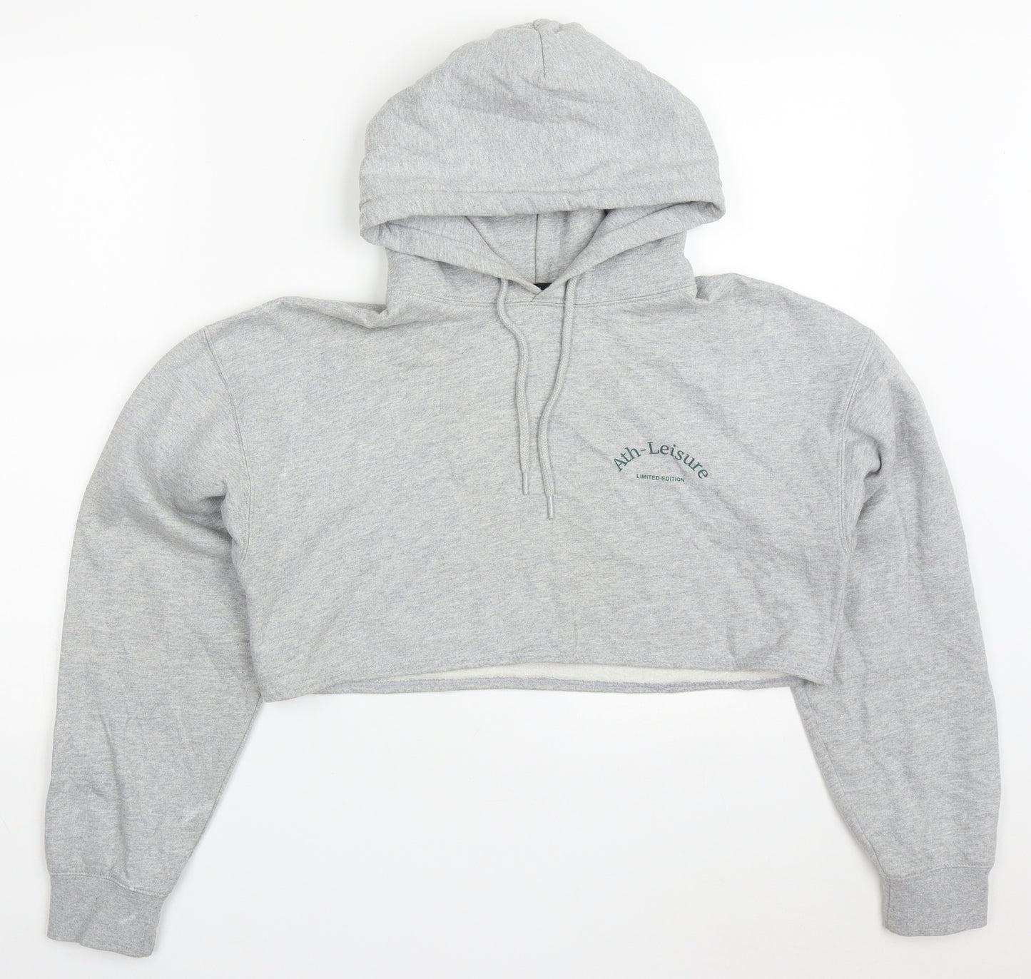 Boohoo Womens Grey  Cotton Pullover Hoodie Size S   - Ath-leisure